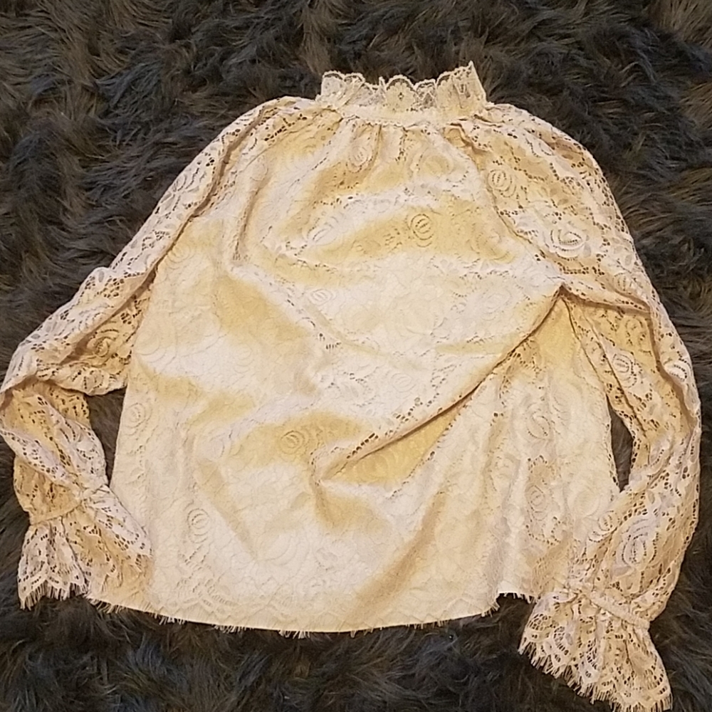 Beige/nude lace blouse